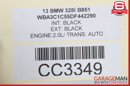 12-18 BMW F30 328i Front Right Top Upper Seat Cushion Black OEM