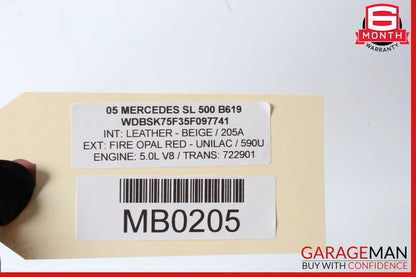 03-08 Mercedes R230 SL500 SL550 SL55 Convertible Top Roof Control Module Unit