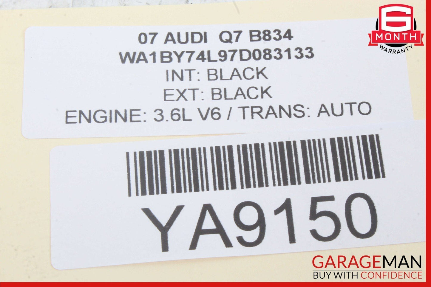 07-15 Audi Q7 L4 Front Right Passenger Side Sun Visor Shade Gray 4L0857552D OEM