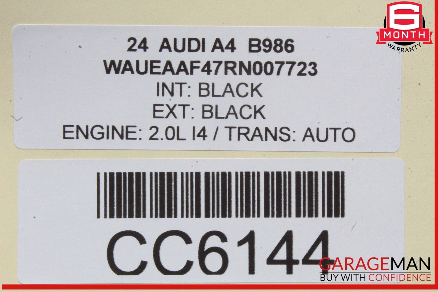 17-24 Audi A4 Front Left Driver Side Seat Cushion Cover Black OEM