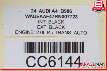 17-24 Audi A4 Front Left Driver Side Seat Cushion Cover Black OEM