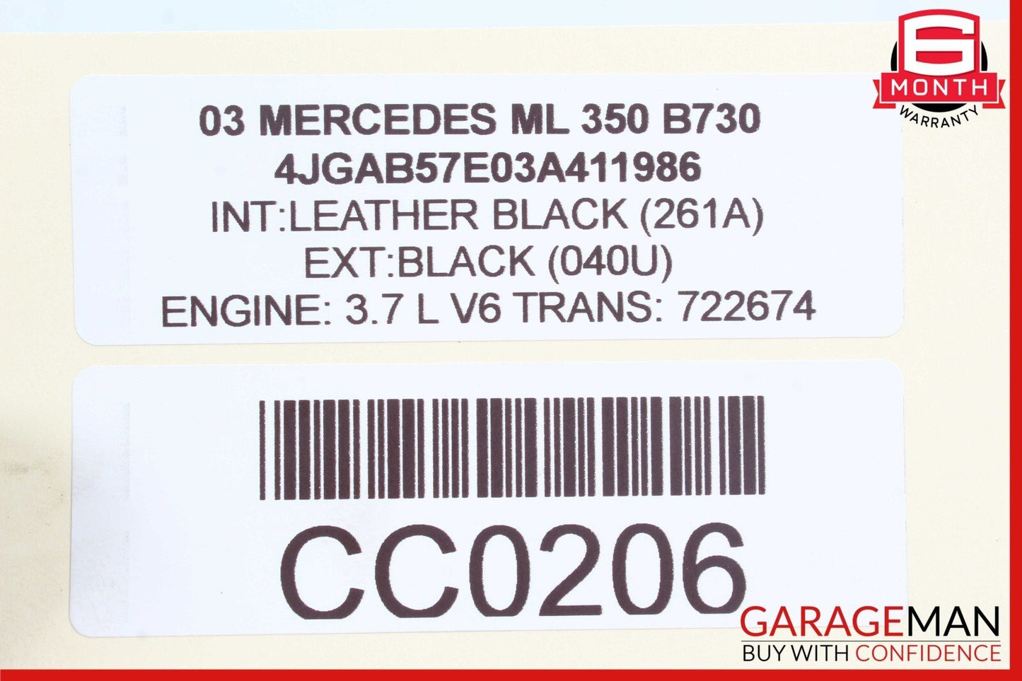 98-05 Mercedes W163 ML320 ML55 AMG 4 Spoke Driver Steering Wheel Black OEM