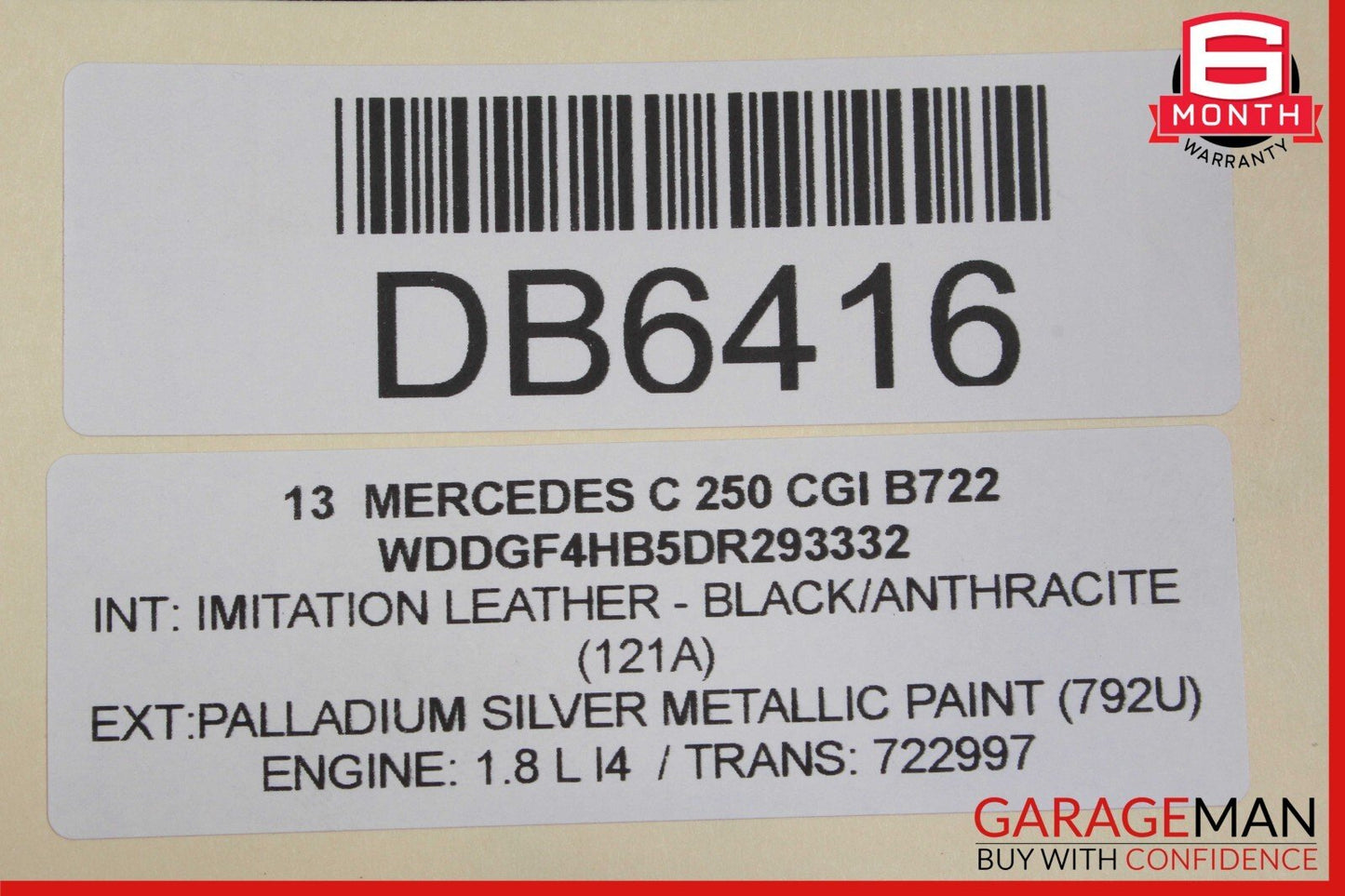 08-14 Mercedes W204 C300 C250 Sedan Top Upper Seat Cushion Front Right Side OEM