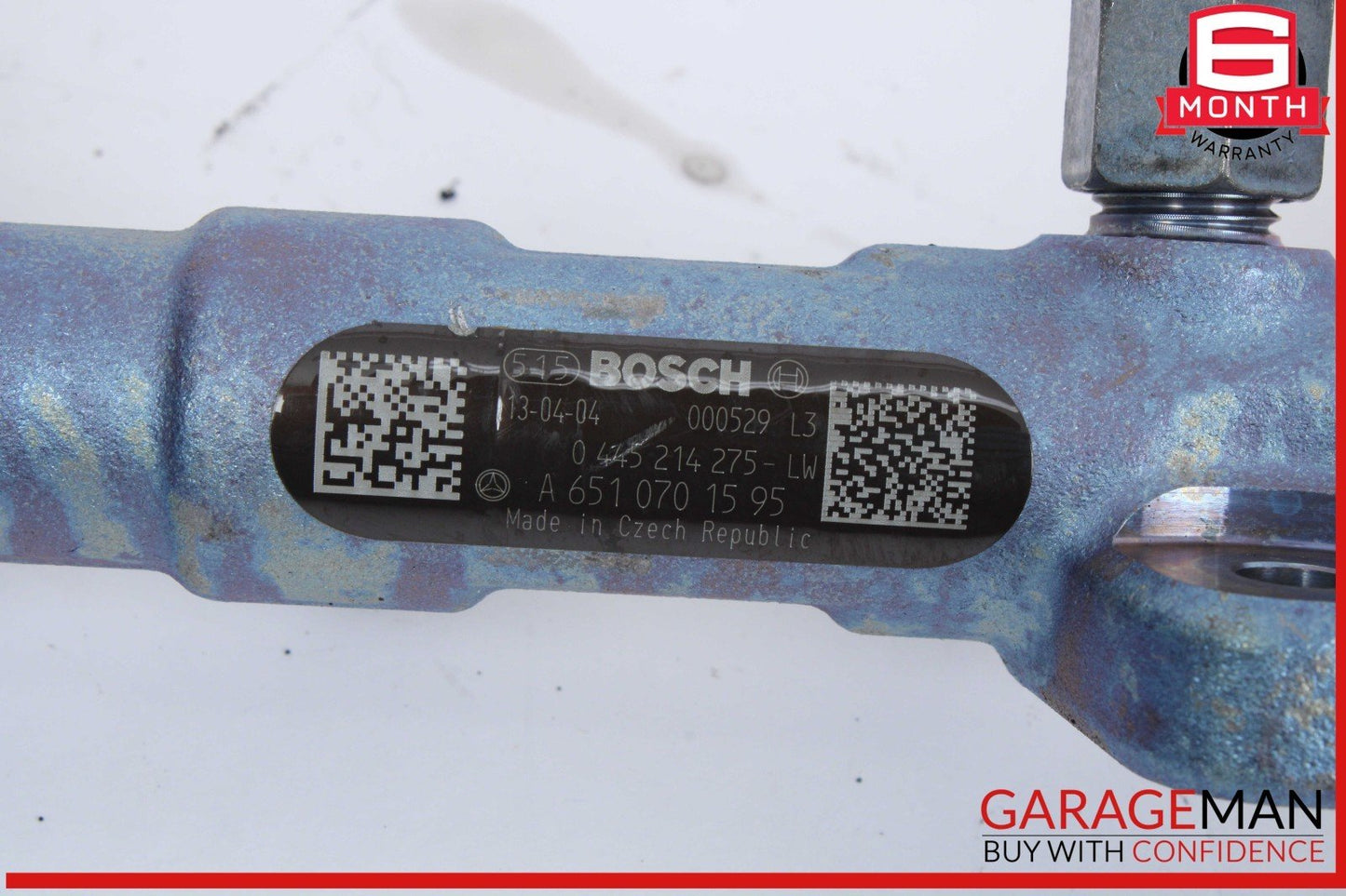 13-15 Mercedes X204 GLK250 Engine Fuel Injector Rail Bosch 6510701595 OEM