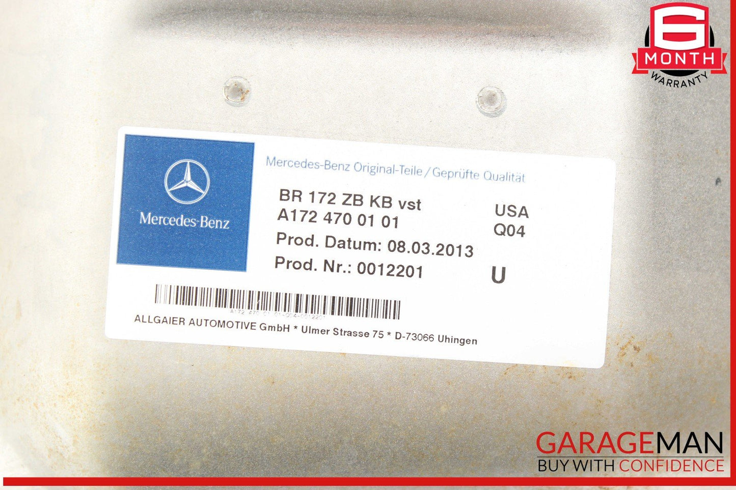 12-17 Mercedes R172 SLK250 SLK350 Fuel Gas Tank Reservoir Assembly OEM