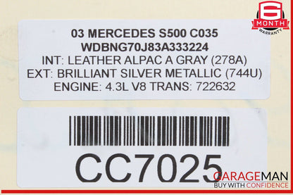 00-03 Mercedes W220 S500 S430 CL500 Rear Diff Differential Axle Carrier OEM