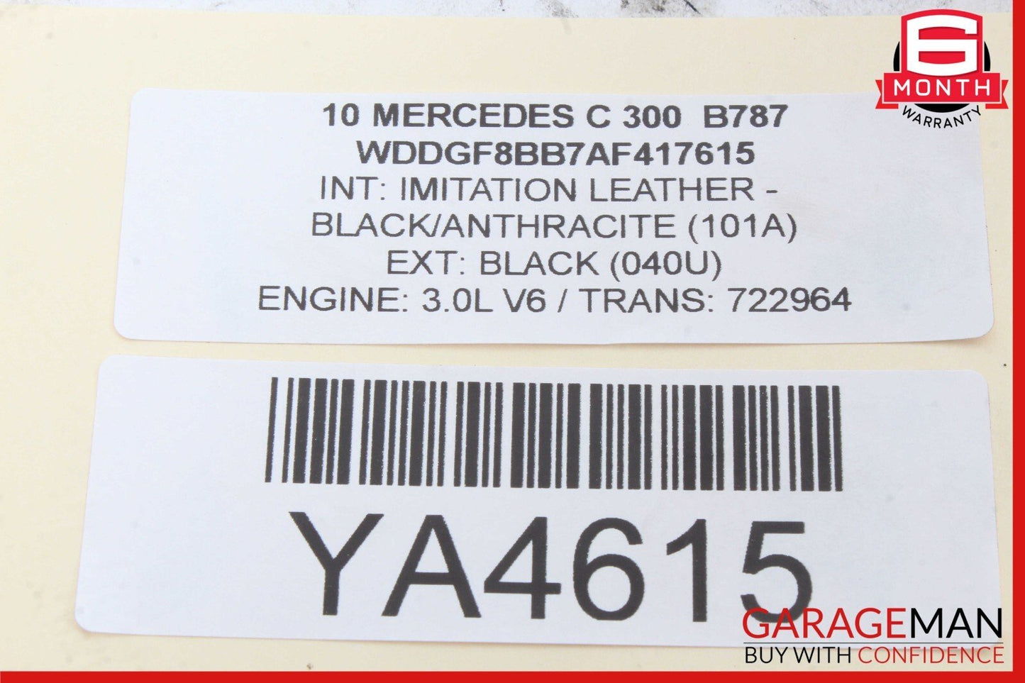08-11 Mercedes W204 C300 C350 Rear Left Driver Side Taillight Tail Light Lamp