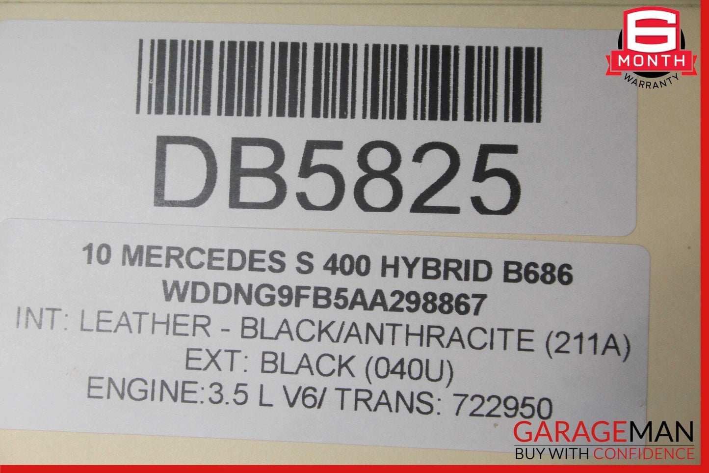 10-13 Mercedes W221 S400 S550 Front Right Side Bottom Lower Seat Cushion Black