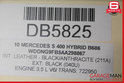 10-13 Mercedes W221 S400 S550 Front Right Side Bottom Lower Seat Cushion Black