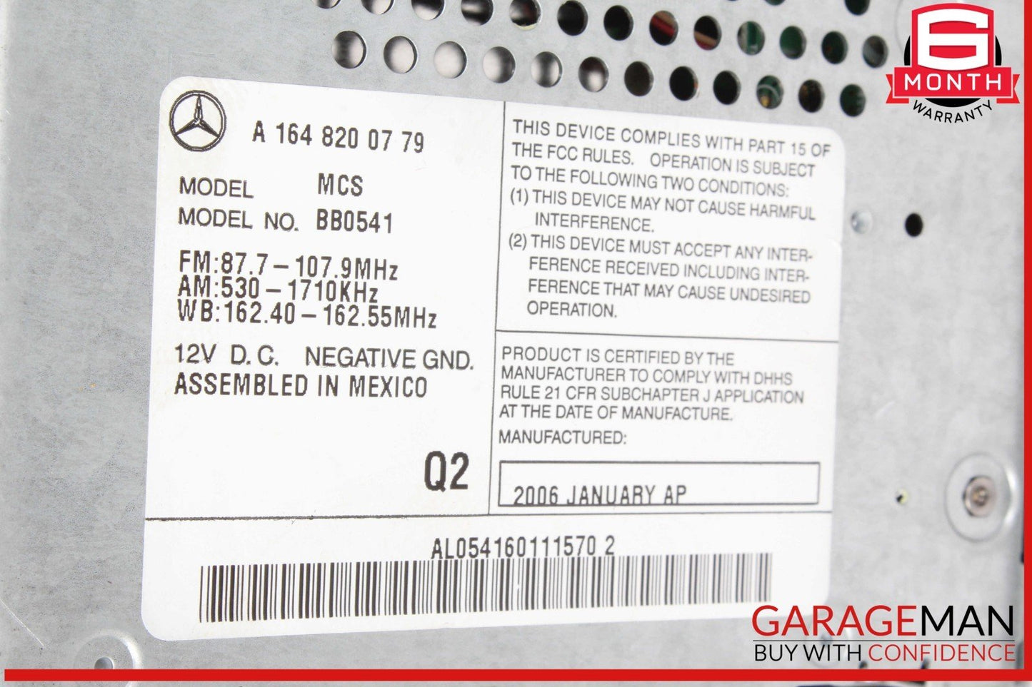 06-08 Mercedes X164 GL450 4MATIC Comand Head Unit Headunit Navigation Radio OEM