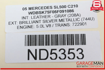 04-08 Mercedes R230 SL500 SL55 AMG Front Right Side Door Rear View Mirror OEM