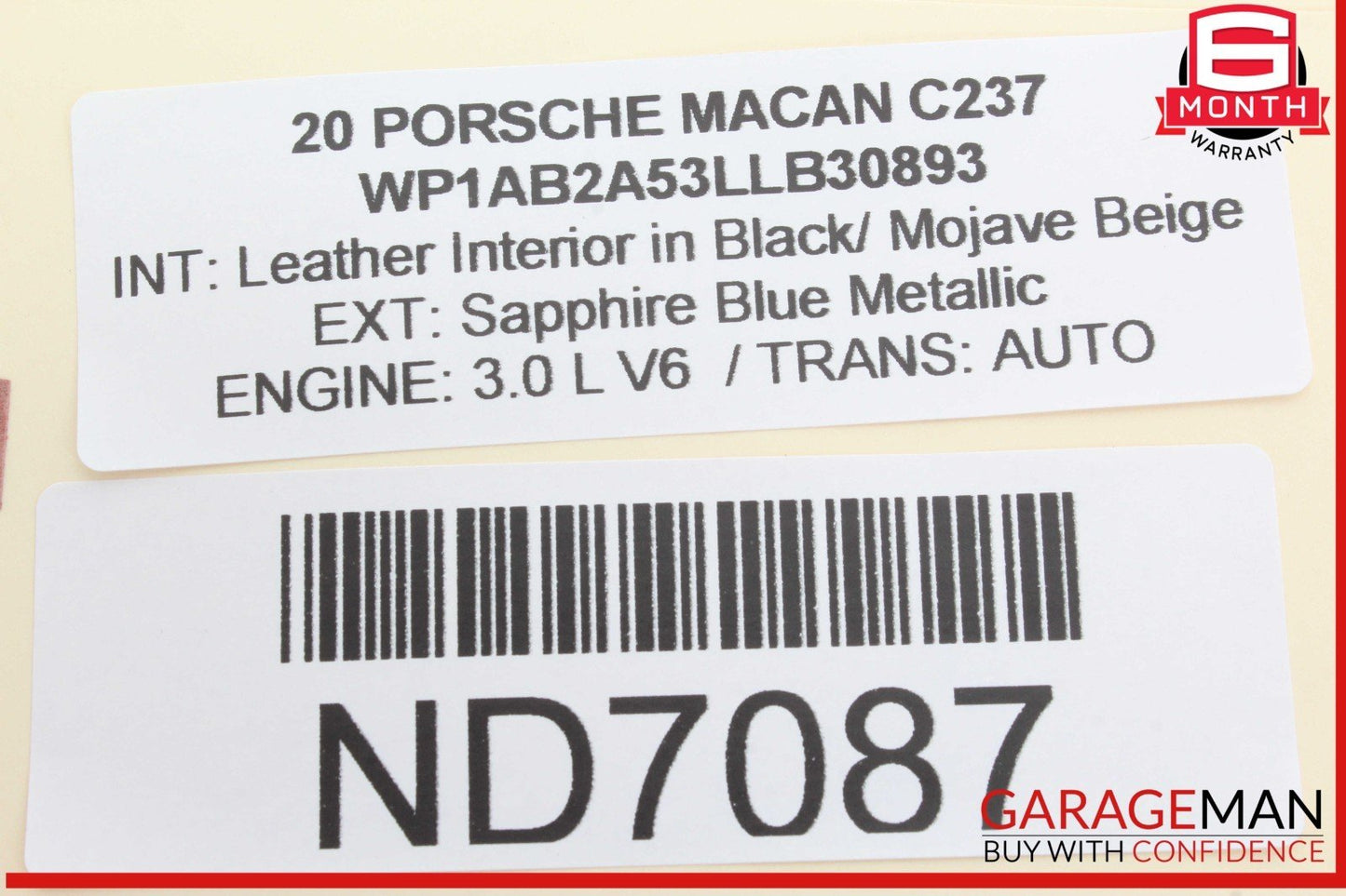 15-24 Porsche Macan 95B Front or Rear Right Side Exterior Door Handle Blue OEM