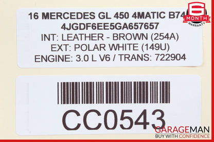 13-19 Mercedes X166 GL450 GLS550 GL63 AC A/C Rear Heater Blower Motor Fan OEM