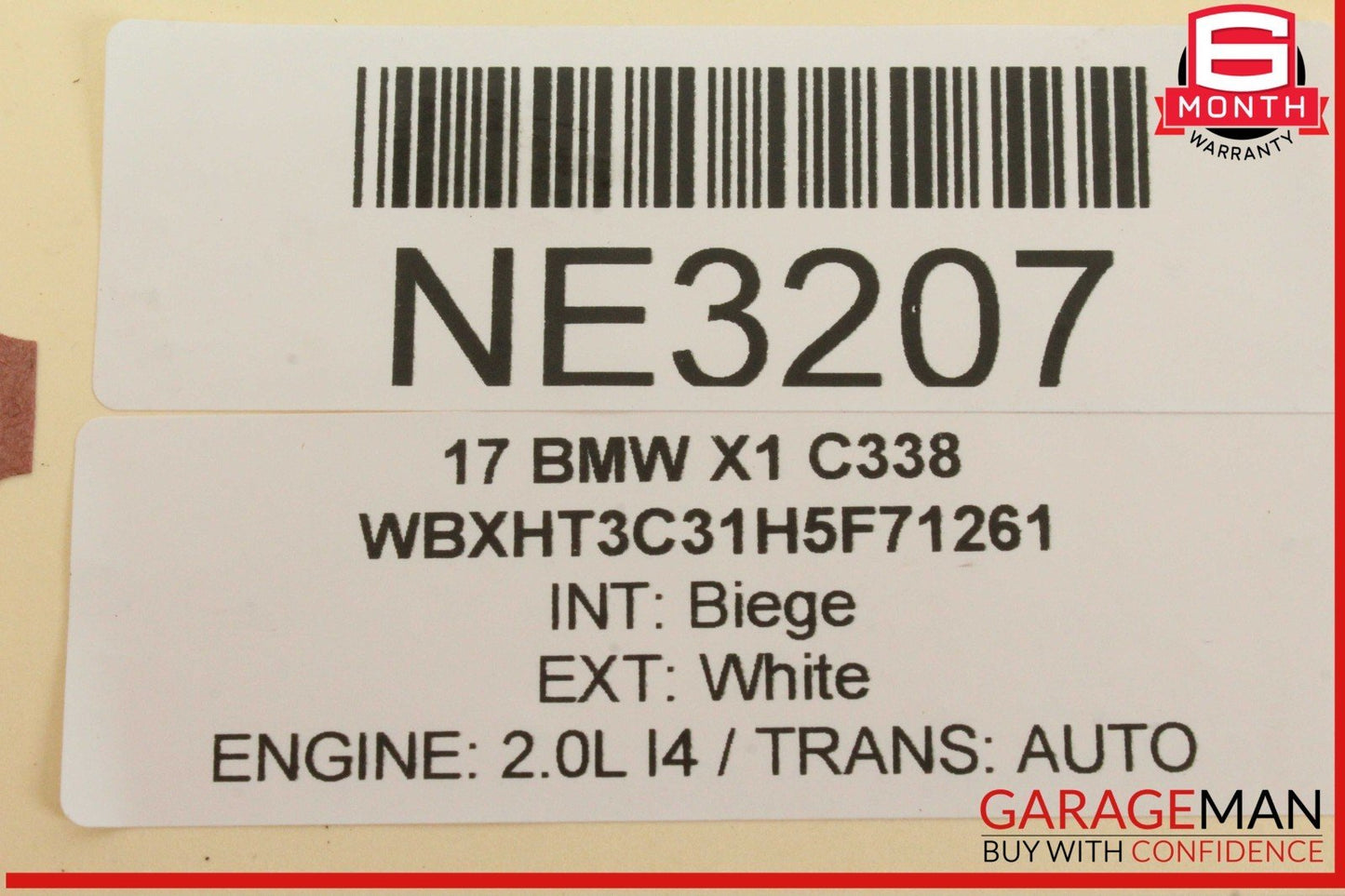 16-22 BMW X1 F48 X2 Front Right Passenger Side Exterior Door Handle White OEM
