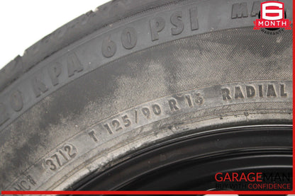 08-14 Mercedes W204 C250 C300 Emergency Spare Tire Donut Wheel Rim 125 90 16"