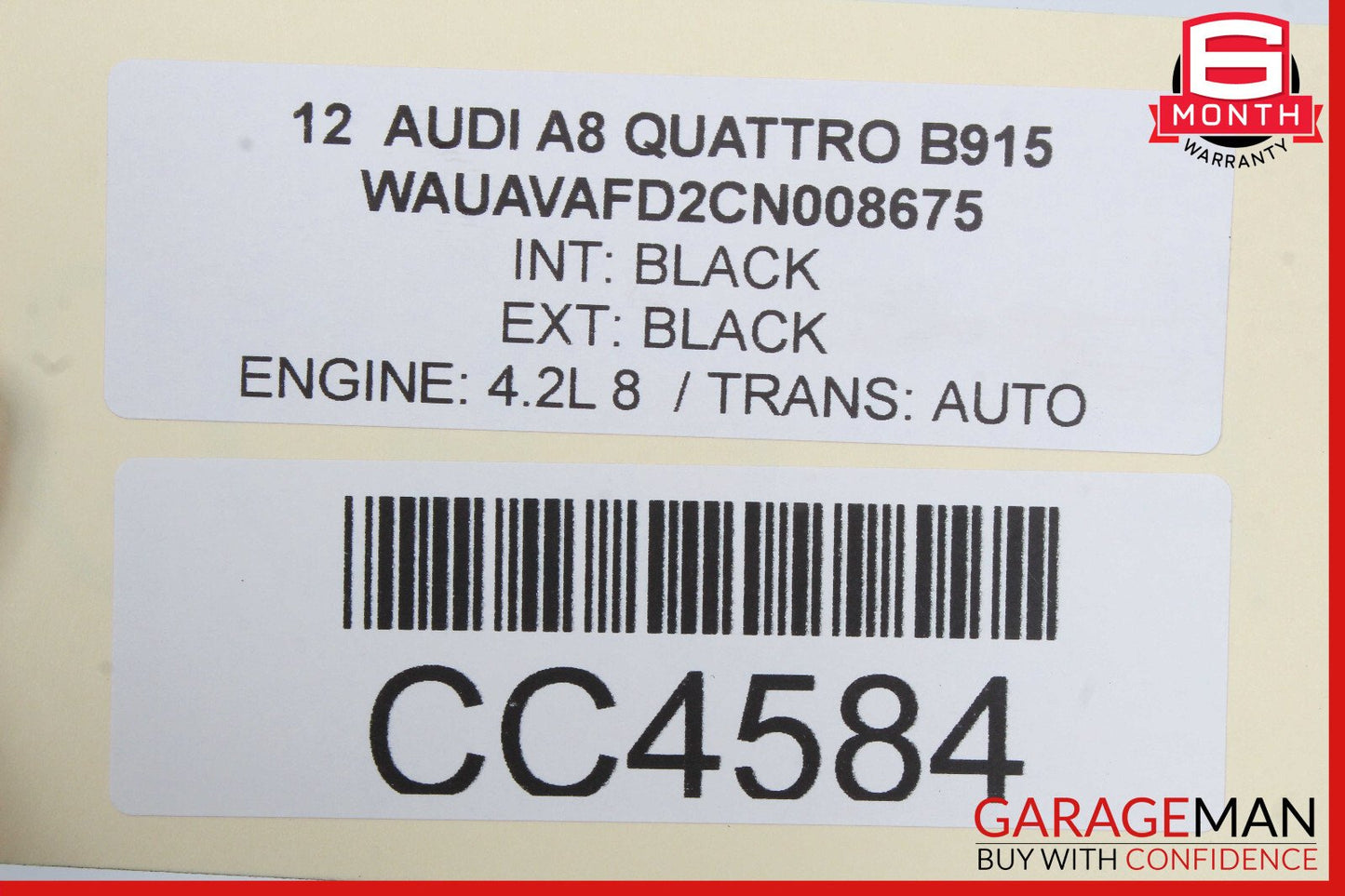 11-17 Audi A8 Interior Door Panel Front Right Passenger Side Black OEM