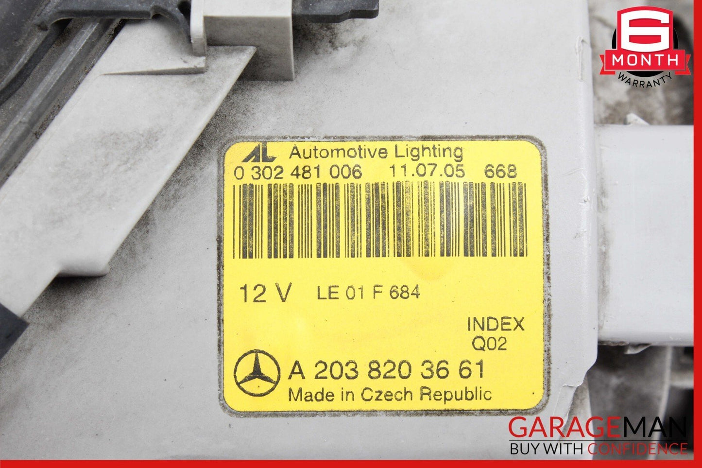 05-07 Mercedes W203 C230 C240 Front Right Side Headlight Light Lamp Halogen OEM