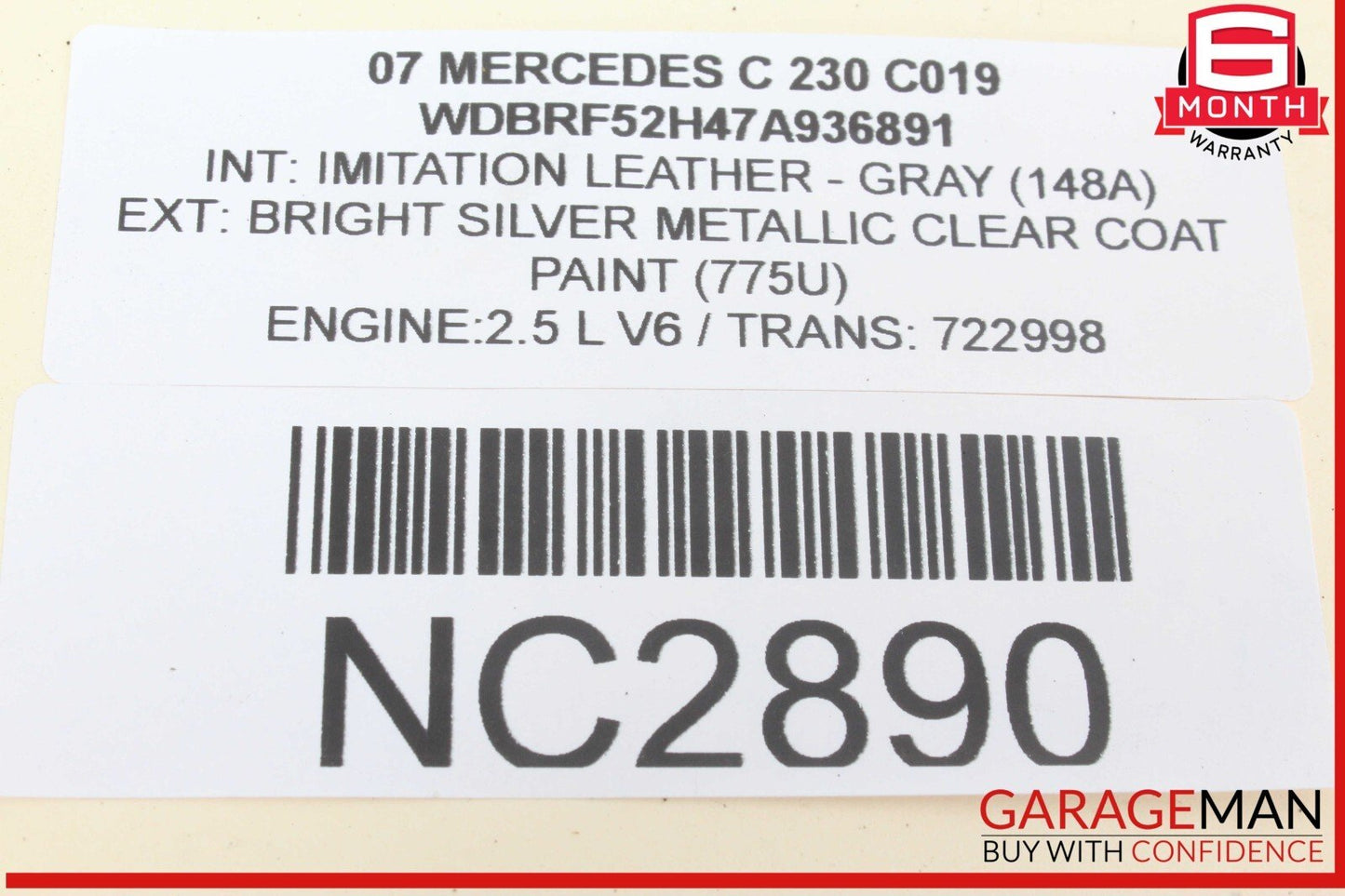 05-07 Mercedes W203 C230 C280 Headlight Lamp Right Passenger Side Halogen OEM