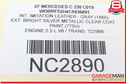 05-07 Mercedes W203 C230 C280 Headlight Lamp Right Passenger Side Halogen OEM