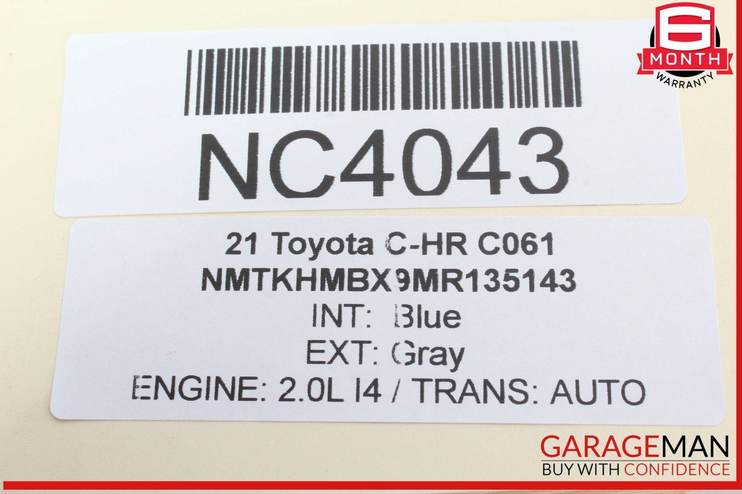 18-22 Toyota C-HR Rear Right Passenger Side Exterior Door Handle Gray OEM
