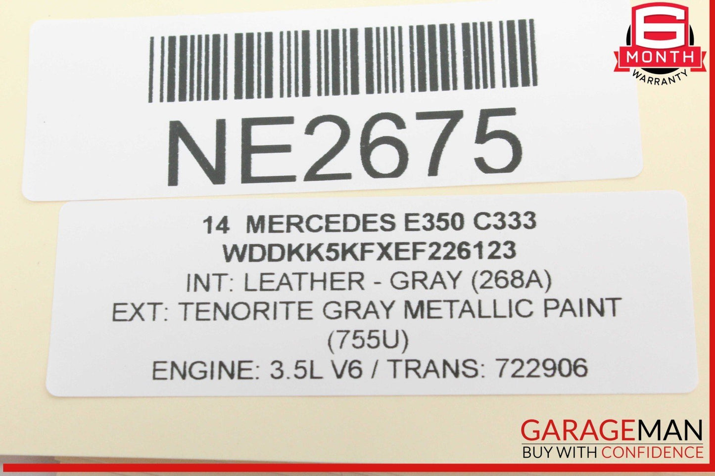 14-16 Mercedes W212 E350 E250 Right Passenger Side Exterior Door Handle Gray OEM