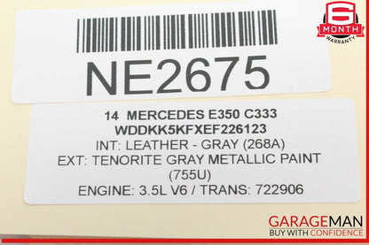 14-16 Mercedes W212 E350 E250 Right Passenger Side Exterior Door Handle Gray OEM