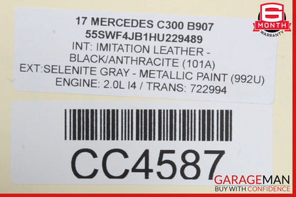 15-18 Mercedes W205 C300 350e C400 Rear Right Side Interior Door Panel OEM