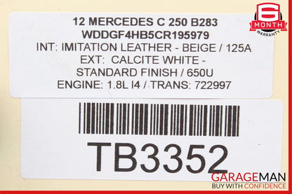 12-15 Mercedes GLK350 C250 C300 SLK250 ABS Anti Lock Pump Brake Control Module