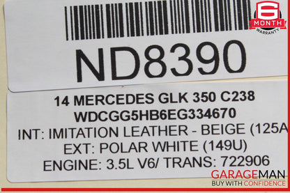 10-15 Mercedes X204 GLK350 Rear Right Spindle Knuckle Hub Bearing Shaft Assembly