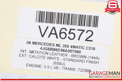 05-12 Mercedes W164 ML350 4MATIC Right Side Engine Camshaft Cam Shaft Exhaust