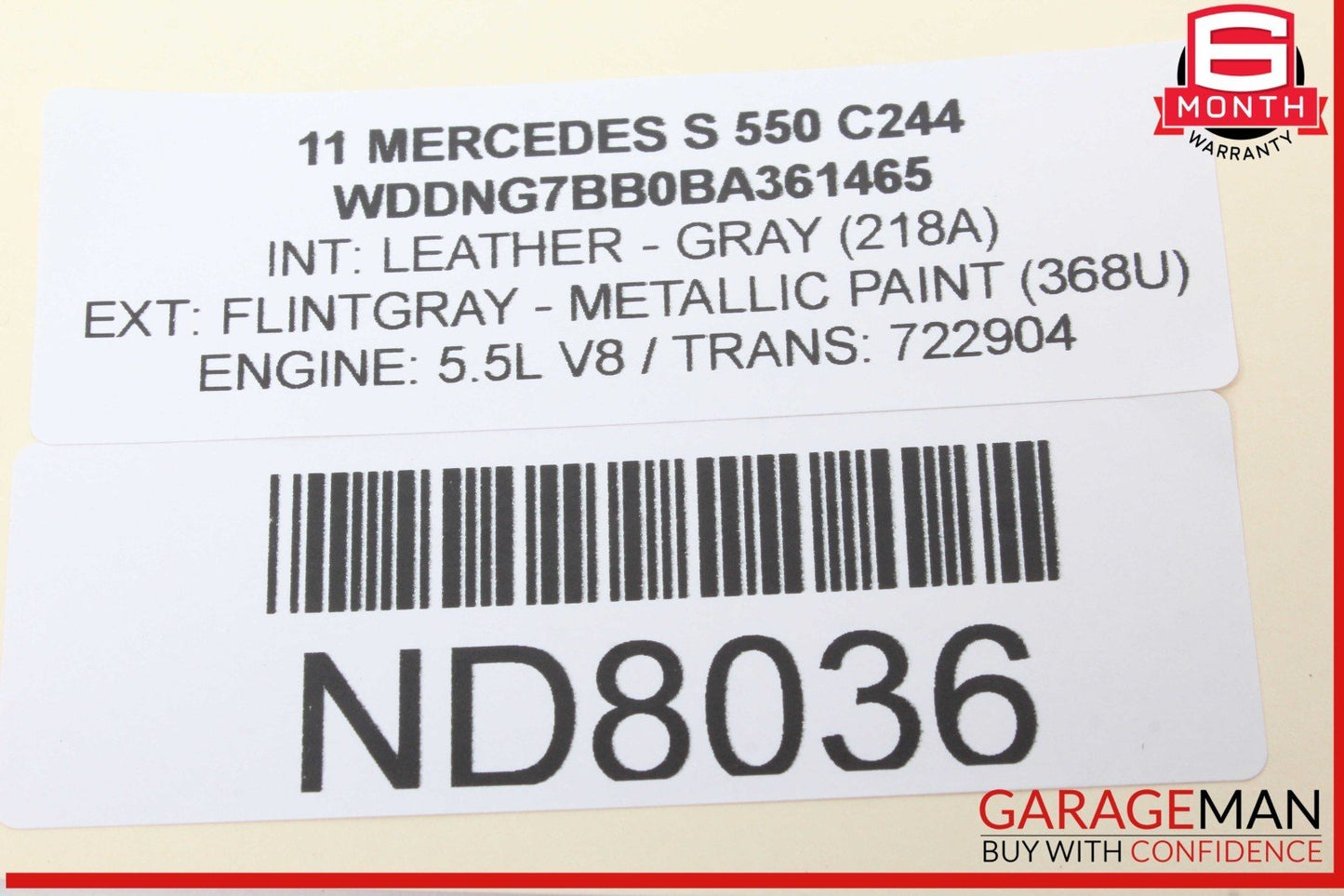 07-13 Mercedes W221 S550 S63 AMG S450 Rear Left Driver Side Reading Light OEM