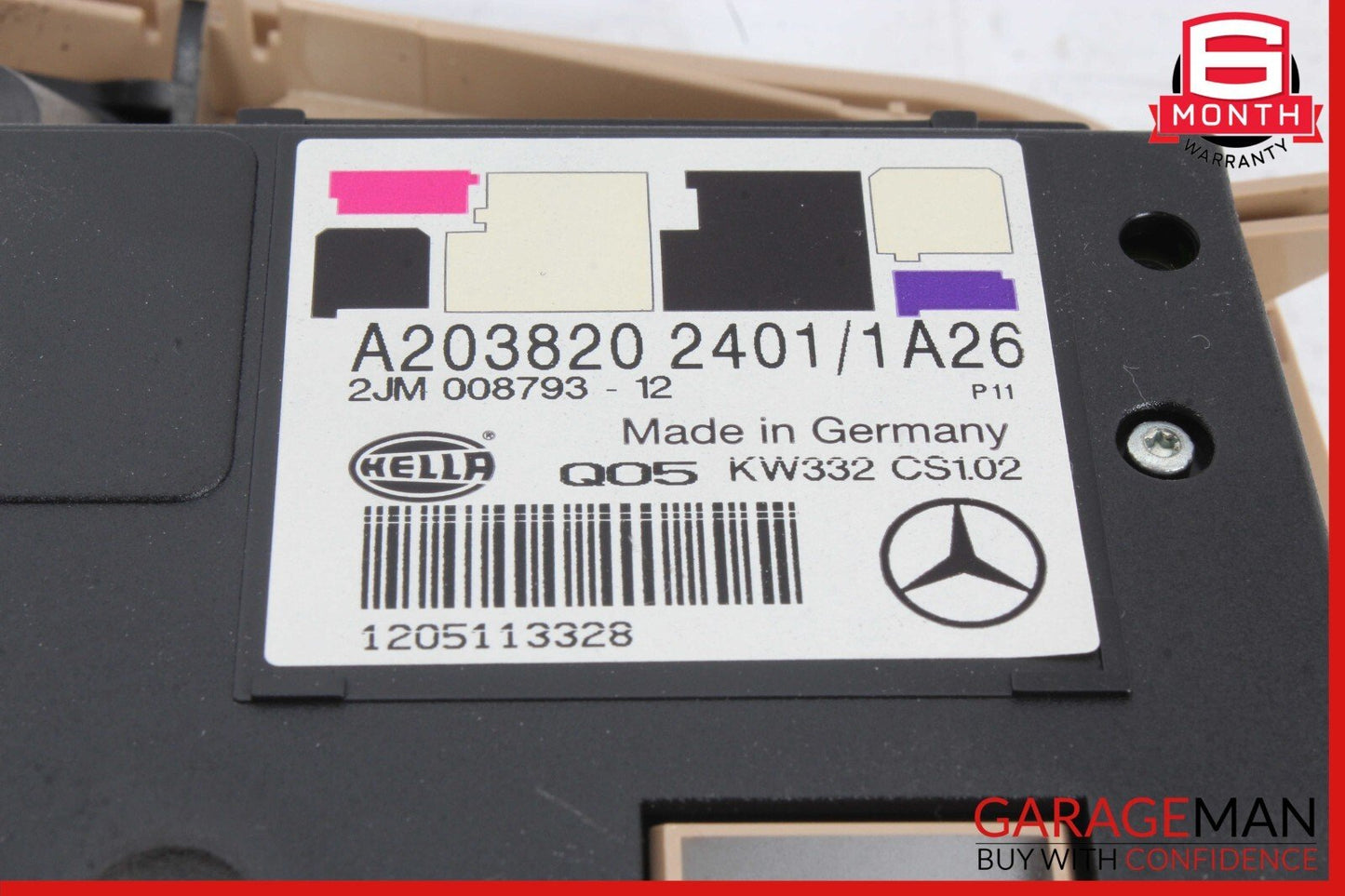01-05 Mercedes W203 C240 C320 C32 AMG Interior Dome Light Grey 2038202401 OEM