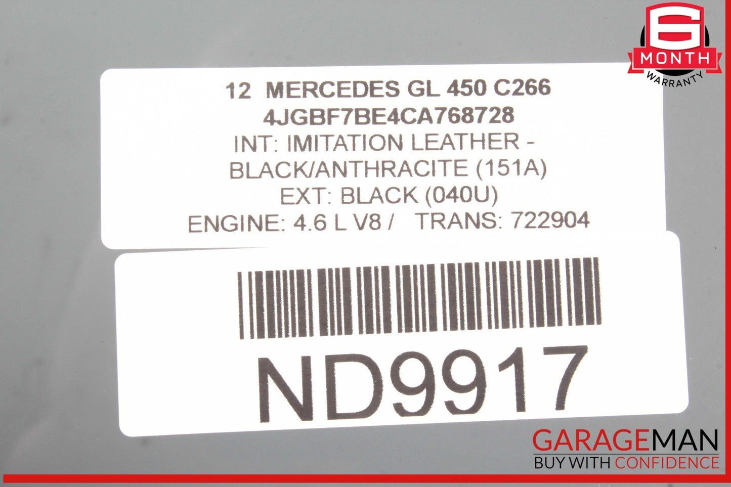 07-12 Mercedes X164 GL450 GL550 Rear Right Side Window Glass 43R002444 OEM