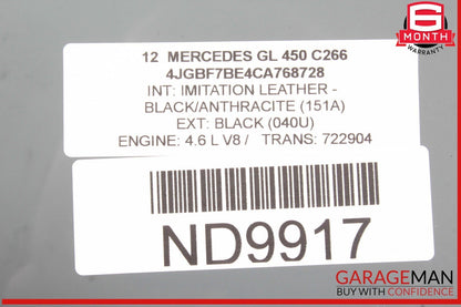07-12 Mercedes X164 GL450 GL550 Rear Right Side Window Glass 43R002444 OEM
