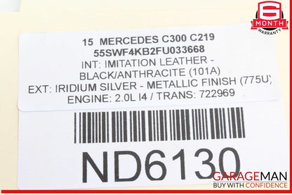 15-20 Mercedes W205 C300 Rear Left Side Exterior Door Handle Keyless Go OEM
