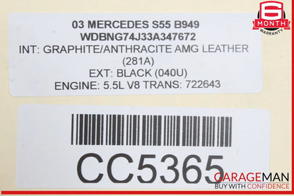 00-06 Mercedes W220 S55 AMG CL600 Power Steering Gear Rack & Pinion Assembly OEM