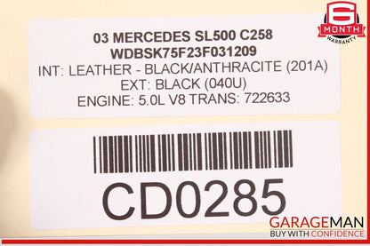 03-08 Mercedes R230 SL500 SL550 Front Bumper Reinforcement Impact Bar OEM