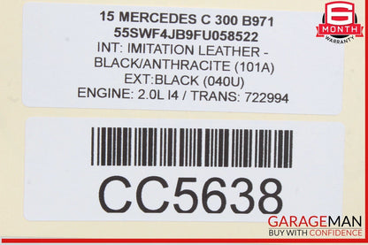 15-21 Mercedes W205 C300 C400 Rear Left Driver Side Interior Door Panel OEM