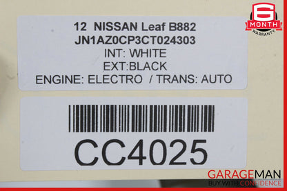 11-12 Nissan Leaf Front Left Fender Panel White OEM