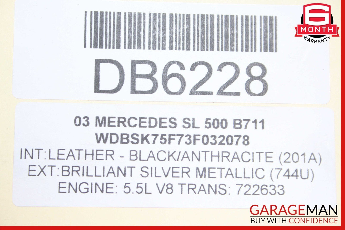 03-06 Mercedes R230 SL500 Engine Cooling Radiator Fan Shroud A/C Condenser Assy