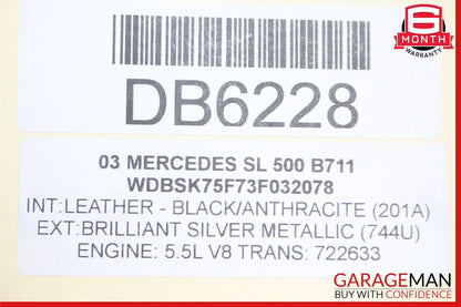 03-06 Mercedes R230 SL500 Engine Cooling Radiator Fan Shroud A/C Condenser Assy