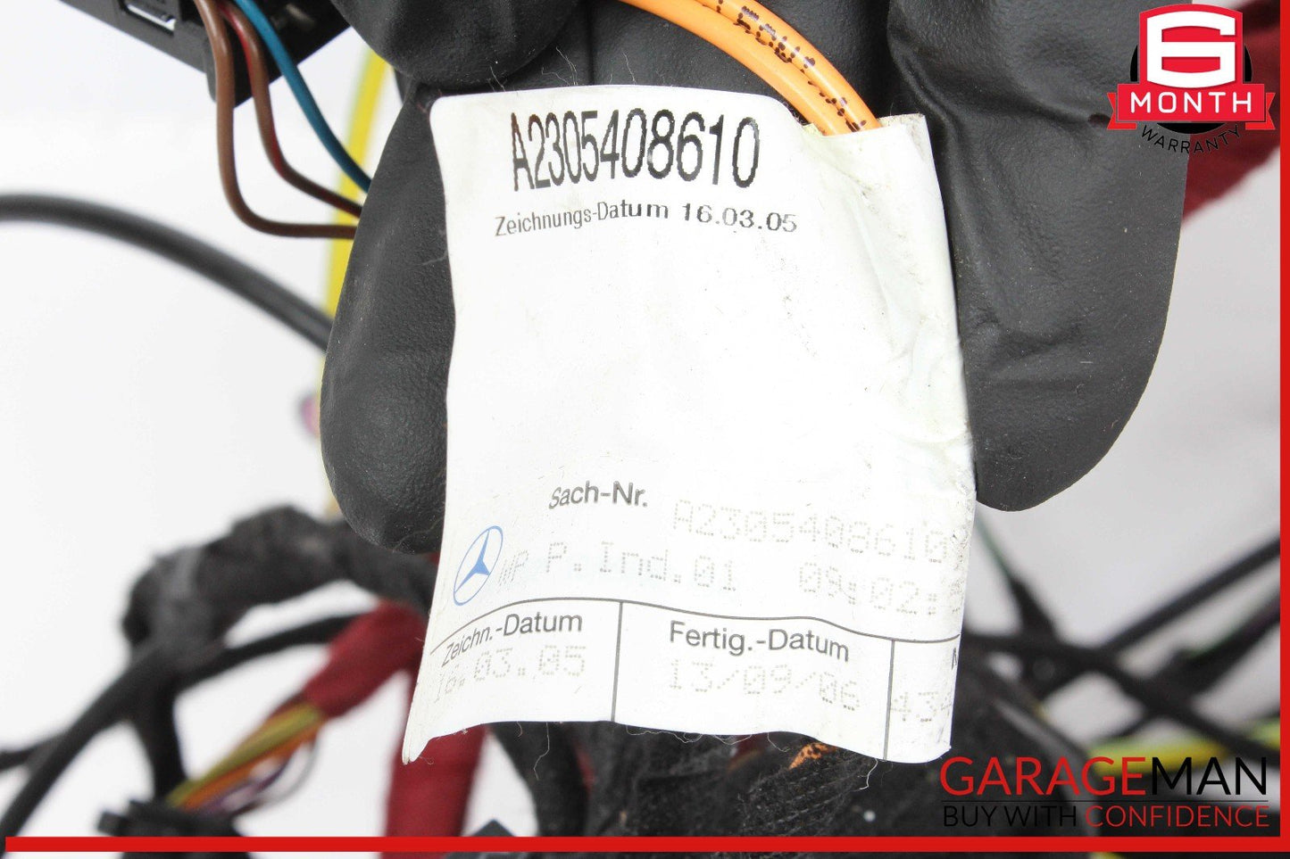 03-08 Mercedes R230 SL550 Rear Wiring Wire Cable Harness OEM