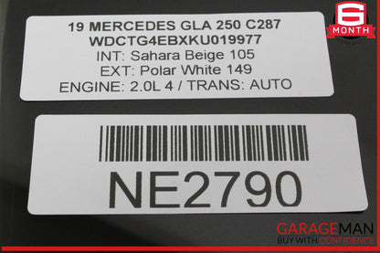 15-20 Mercedes X156 GLA250 GLA45 AMG Rear Right Side Door Window Glass OEM