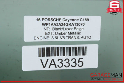 11-18 Porsche Cayenne 958 Rear Left Driver Side Door Window Glass OEM