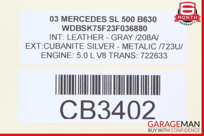 03-14 Mercedes R230 SL500 CLK500 Window Regulator Motor Right Passenger Side