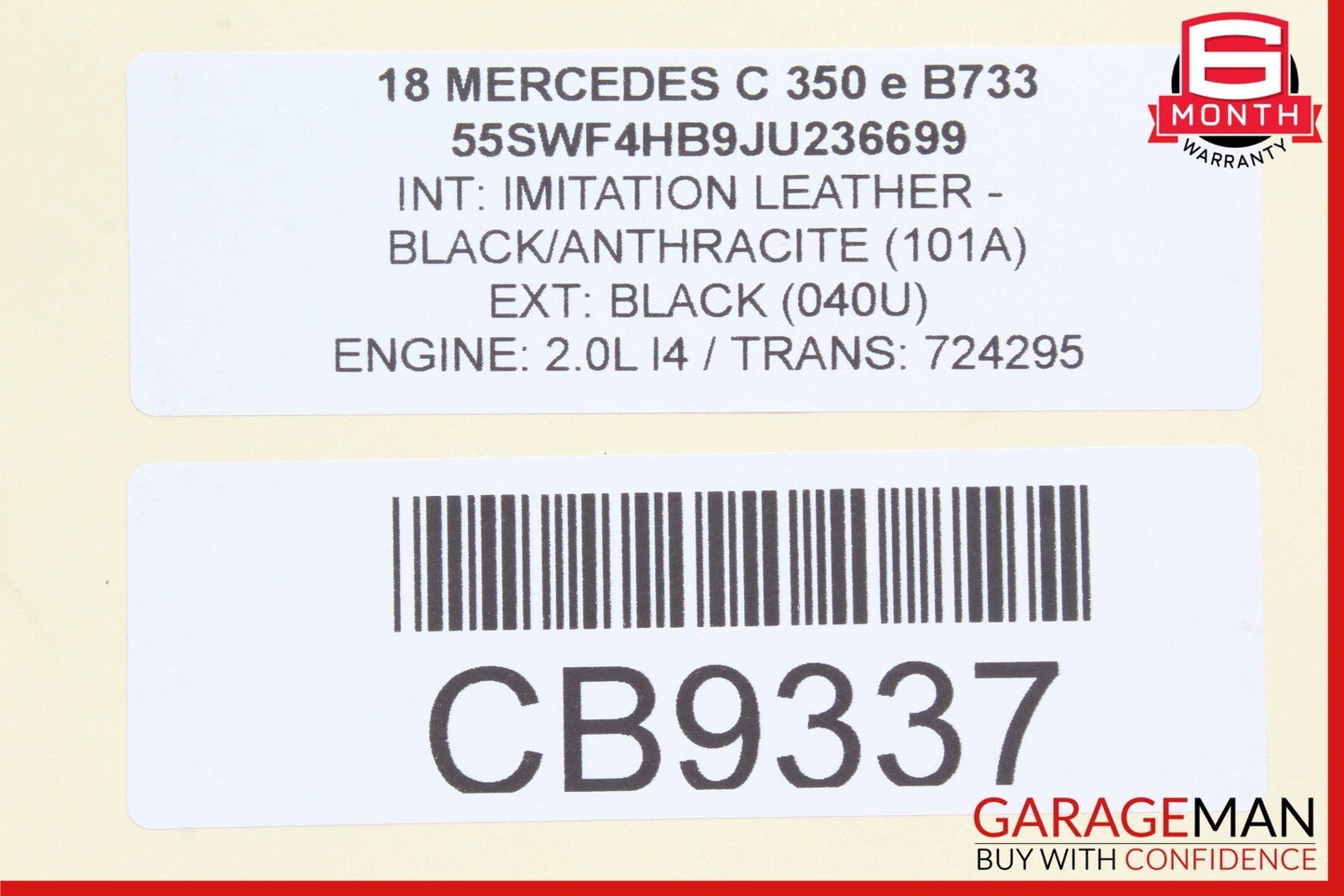 15-20 Mercedes W205 C350e C300 Rear Center Console A/C Air Vent Assy Black OEM