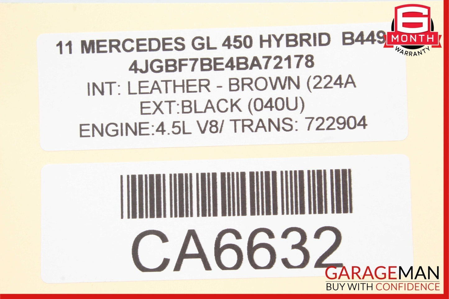 06-13 Mercedes X164 GL450 R350 Window Regulator Motor Front Left Driver Side OEM