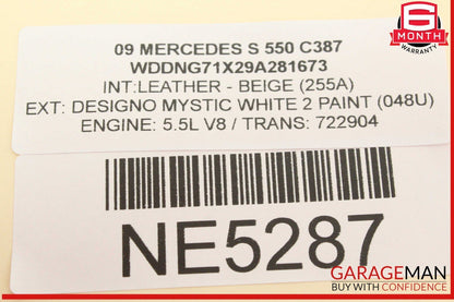 07-13 Mercedes W221 S550 Rear Left Driver Side Exterior Door Handle White OEM