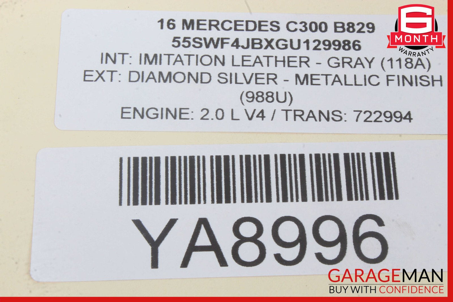 15-18 Mercedes W205 C300 Master Cylinder Power Brake Booster OEM