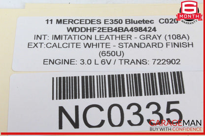 10-13 Mercedes W212 E350 Bluetec Front Left Side Mirror Door Rear View White